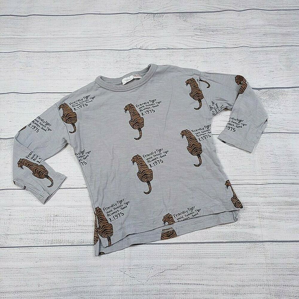 2/3 Zara Tiger Long Sleeve Tee
